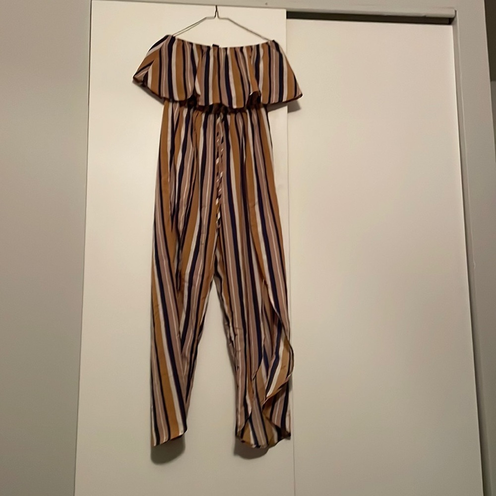 FashionNova Striped Jumpsuit